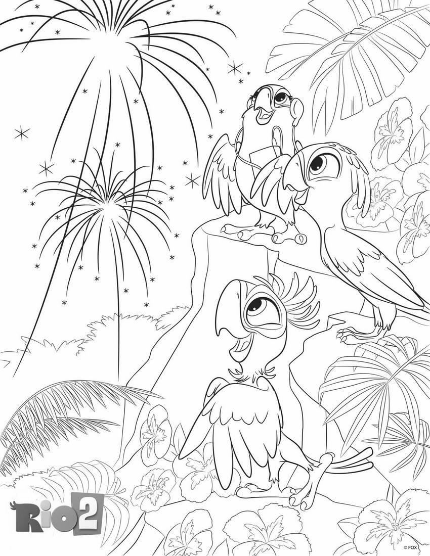 coloriage rio 2 le feu d artifice